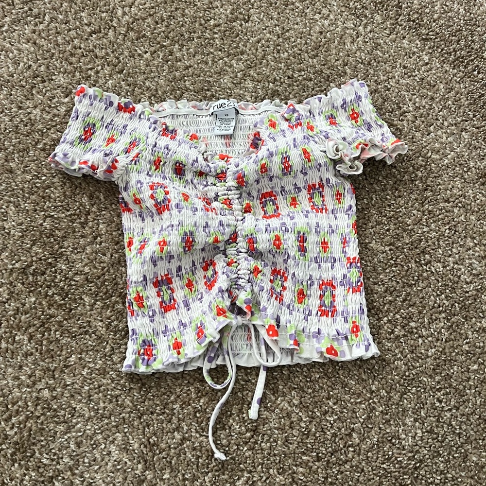 Rue21 Multicolor Smocked Crop Top